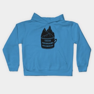 Coffee - Mountains - Adventure Kids Hoodie